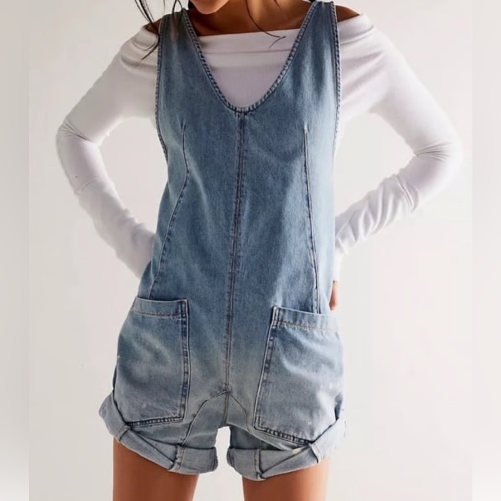Free People We the Free, large, high roller short alls